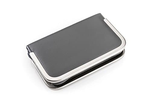 Case"Tara" Grey Empty Genuine Leather. for Assembling with Nail Scissors, Files, Tweezers, etc.