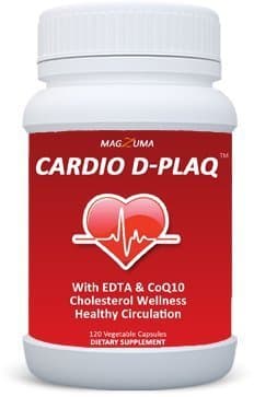 Cardio D-Plaq Supporting Healthy Cholesterol, Blood Flow, Plaque Buildup and Good Cardiovascular Function by Magzuma, 120 Count