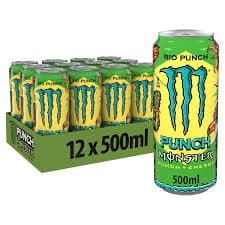 Monster Energy Drink, Assorted Flavours, Fresh Stock 12 x 500ml Cans (Rio Punch)