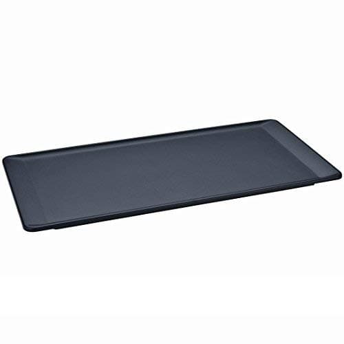 Roche Rectangle Tray Black with Bottom Plastic Serving Tray,Rectangular Plastic Cutlery Tray with Non-Slip Feet