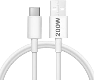 NISHTECH Original 200W Flash USB Type C Mobile Data Charging Cable For Vivo V30/V29/V28/V27/V25/V23E/V23 Pro/V21 5G/iQOO Neo 9 Pro/12 5G/Neo 7 Pro/Z7/Z7S/Z6 Lite/11/Z6 44W/T2/iQOO 9- White, 3Ft