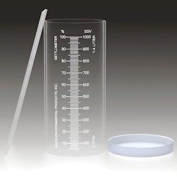C-10102 Settlometer Kit, Acrylic, 1.4 L, Dual Scale% Solids and SSV