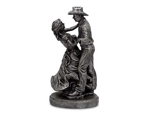 Montana Silversmiths Western Romance Themed Resin Wedding Cake Topper (First Dance - Antiqued Silver)