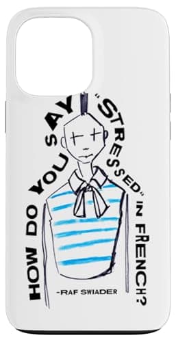 Amazon Brand - Making the Cut iPhone 13 Pro Max "How do you say 'stressed' in French" Design Case, White
