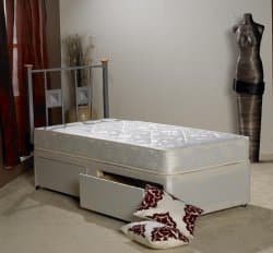 Total Furnishing Apollo Beds Ortho Damask Single 3ft Divan bed with Two Side Draws and Orthopaedic