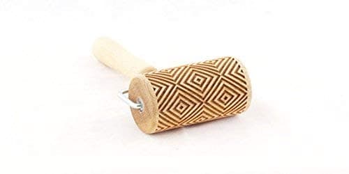Rolling Pin Embossed With GEOMETRICAL SQUARES Themed Pattern For Baking Engraved cookies Size Roller 4 inch