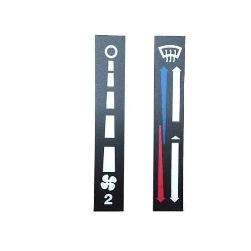Safari HP, MTC6006 / MTC6007 Heater Fan and Blend Control Decals Compatible with Land Rover Defender from 1983-1999.