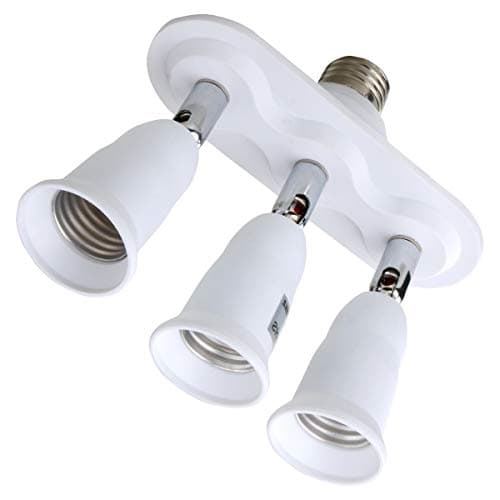Light Bulb Socket Splitter,3 Line E26 E27 Multi Light Bulb Adapter,392°F Heat-resistant,Light up Garage