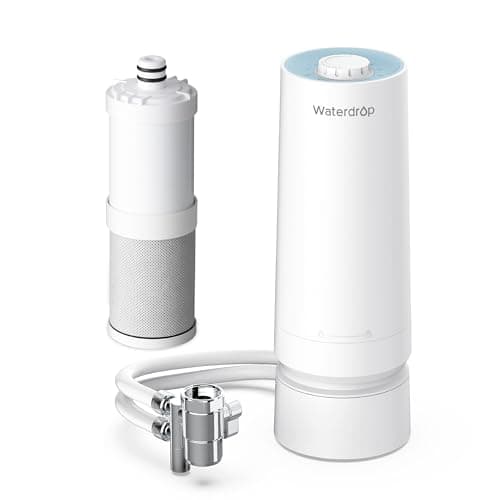 [Ultra Filtration] Waterdrop Water Filter for Sink Faucet, 4000 Gallons Countertop Water Filter System, Filter Life Reminder, 0.01μm Ultra-Filtration System, Reduces 99% Chlorine, WD-CTF-08 (1 Filter)