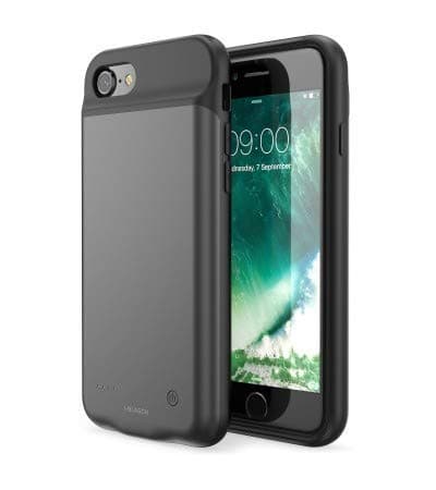 ITRUSTZ Collection 3200mAh Rechargeable Power Bank Battery Soft Silicon Case for iPhone 6/6S/7/8 (Black)
