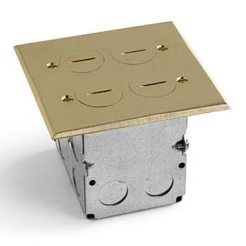 Lew Electric Swb-4-2p Floor Box & Brass Cover 2 Gang