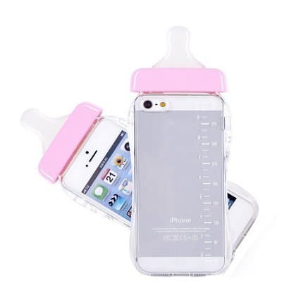 A-Smile@ Case for Iphone 7 Plus / 7S Plus / 8 Plus,Cute 3D Baby Bottle Milk Bottle Shape Clear TPU Silicone Soft Case Cover for Iphone 7 Plus / 7S Plus / 8 Plus (5.5 Inch),(Pink)