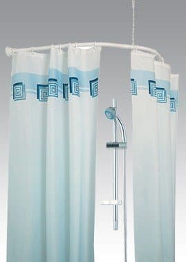 Dogus Aluminium Arched Rod 120x120 cm Oval White Shower Curtain bar Oval Rod for Shower Curtain