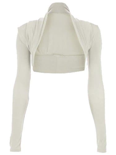 Style Womens Jersey Long Sleeved Shrug (ONE SIZE 6-12, BEIGE)
