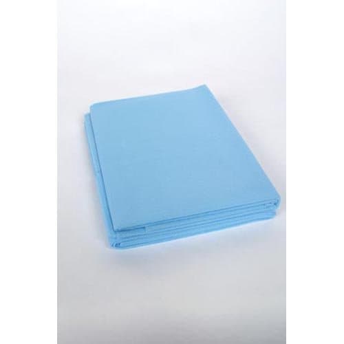 Fitted Cot Sheet, Standard Weight, Medium Blue, 30" x 72", 85 grams 50 pk