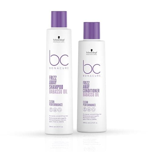Schwarzkopf Professional New Bonacure Clean Vegan Apricot Keratin Shampo 250Ml + Conditioner 200Ml-Combo For Frizzy Hair,2 Count