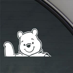 Crawford Graphix Winnie Pooh Disney Decal Car Truck Window Sticker (6" White)