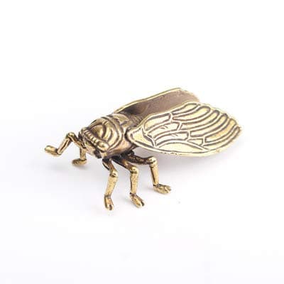 Liangliang988 Copper Cicada brass Cicada Copper Pendant hand handle Copper insect Miniature Sculpture Antique Copper art Gift