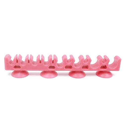 Elegantday Makeup Brush Rack Air Drying Brushes Organizer Holder with Suction Cup (Pink)