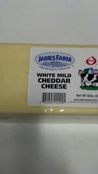 James Farm: White Mild Cheddar Cheese 5 Lb. by James Farm