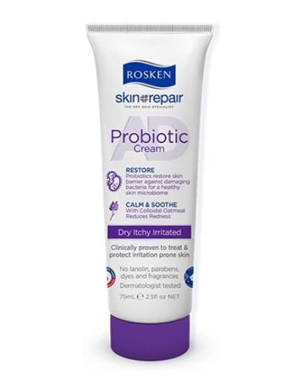 ROSKEN AD Probiotic Cream 75ml - Reducing dryness and cracking of the skin by using intensive emollients can help with the restoration of the skin microbiome.