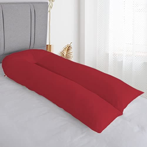 COOZLY U Shaped Pregnancy Pillow | Maternity Pillow | 100% Cotton Removable Covers| Premium PregnoCare Fibres (Crimson)