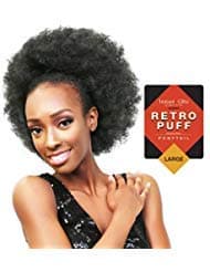 GLAM21USA Afro Puff Drawstring Ponytail Retro Kinky Curly Ponytail Wig Clip in Bun Hair Piece for Black Women Synthetic Hair Extension (LARGE, 4 (Medium Dark Brown))