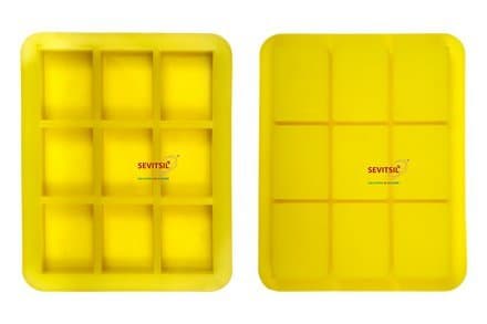 Sevitsil Silicone Soap Mould, Mold for Soap Making,100 Grams- Rectangle - 9 Cavities