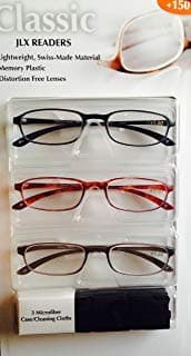 Reading Glasses Classics JLX Readers +150, Lightweight, Swiss-made, Distortion Free Lenses
