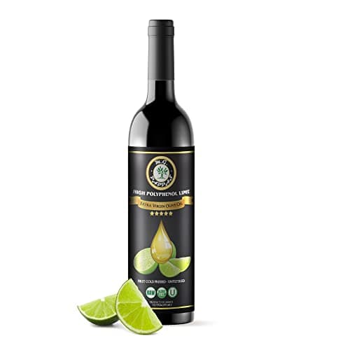 M.G. PAPPAS High Polyphenol Rich Lime Olive Oil - Infused Olive Lime Oil Extra Virgin - Unfiltered Cold Pressed Greek EVOO - Award Winning Health Claim Accredited - Cooking Lime Oil – 12.7 Oz 375ml