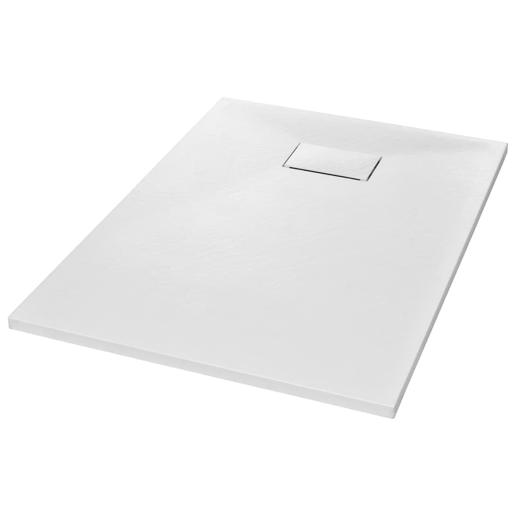 vidaXL Shower Base Tray Home Indoor Plumbing Fixture Hardware Part Skid Proof Bathroom Base Shower Receptor Tray SMC White 39.4"x27.6"