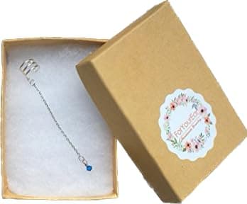 140) No Piercing Triple Band Ear Cuff For Upper Cartilage with Chain and Swarovski Crystal Bead