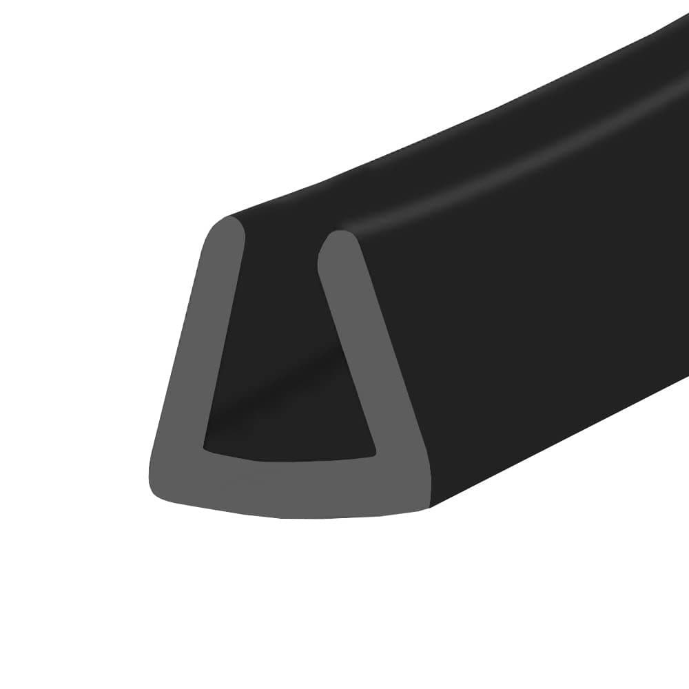 Rubber U Channel Edging | Black Universal Protective Weatherproof Flexible Seal Trim | Fits 0.5mm to 1.5mm | U001