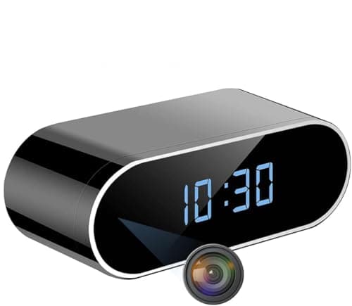 1080P Spy Camera WiFi Hidden Clock Wireless Mini Home Security Small Secret Nanny Cam Surveillance with APP 140 Wide Angle Night Vision Motion Detection, Black