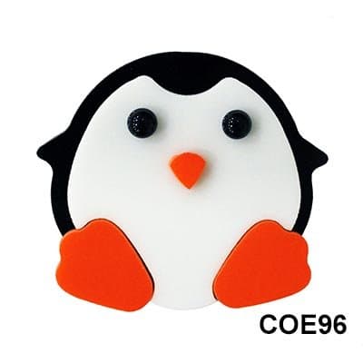 COE96 Fusible Precut Glass Penguin - Lenny