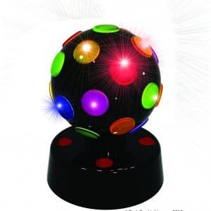Rotating Multi-colored LED Disco Ball Light for Party (4", Black)