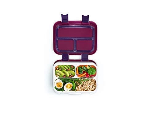 Bento Lunch Box by Fenrici, Leak-Proof Lunch Box, Removable Tray for Easy Cleaning, Perfect Portion Sized, BPA Free, Food Safe, Dark Purple