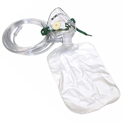 Generic NRBM FACE MASK | ADULT | Non-Rebreathing Face Mask High Oxygen Concentration with Reservoir Bag Pack Of 1