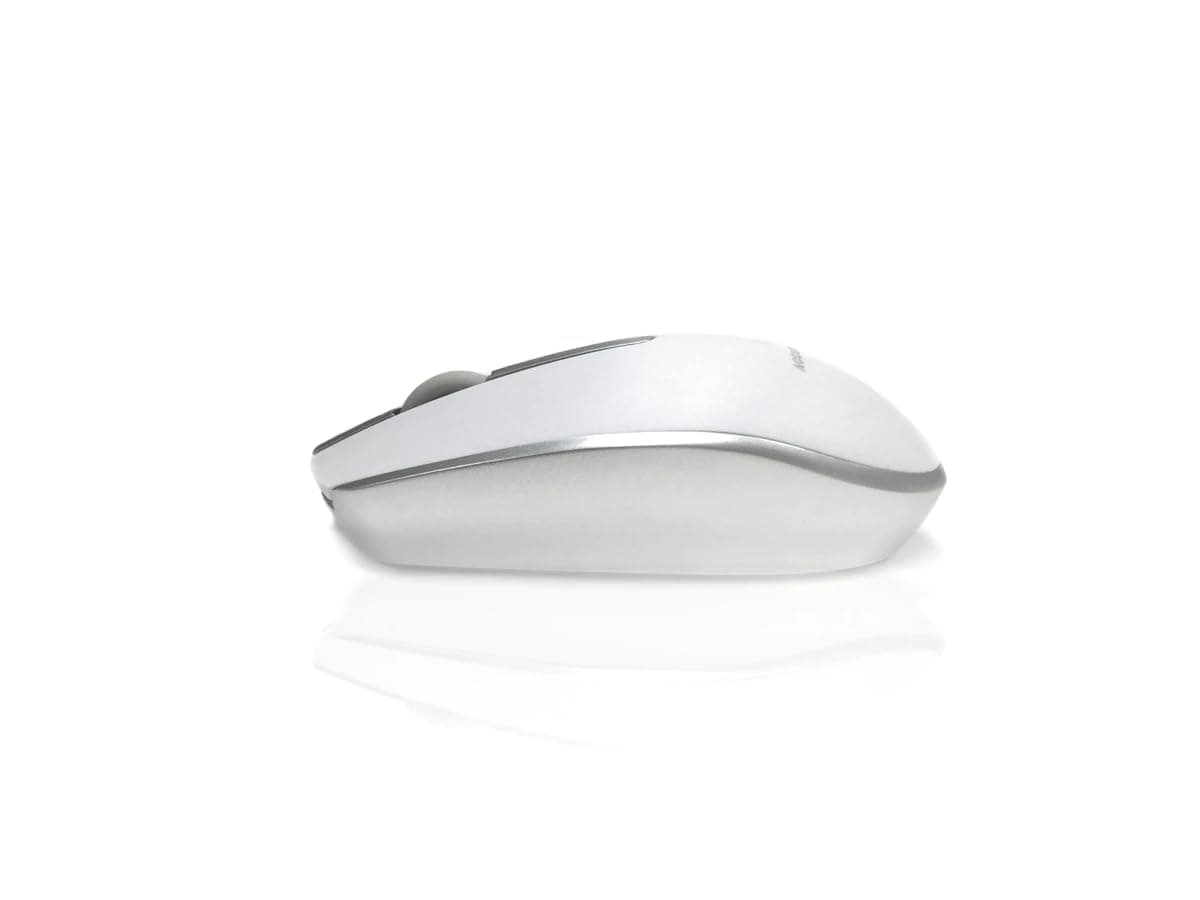 Accuratus M100 MAC Mouse - USB-A Wired Full Size Slim Apple Mac Mouse with Silver and Matt White Tactile Case