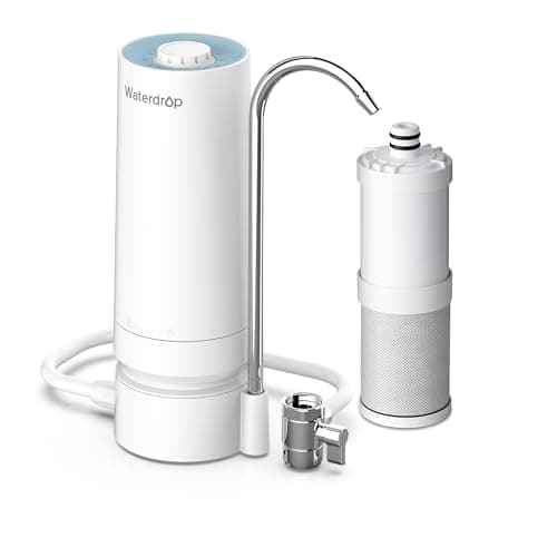 [Ultra Filtration] Waterdrop Water Filter for Sink Faucet, 4000 Gallons Countertop Water Filter System, Filter Life Reminder, 0.01μm Ultra-Filtration System, Reduces 99% Chlorine, WD-CTF-07 (1 Filter)