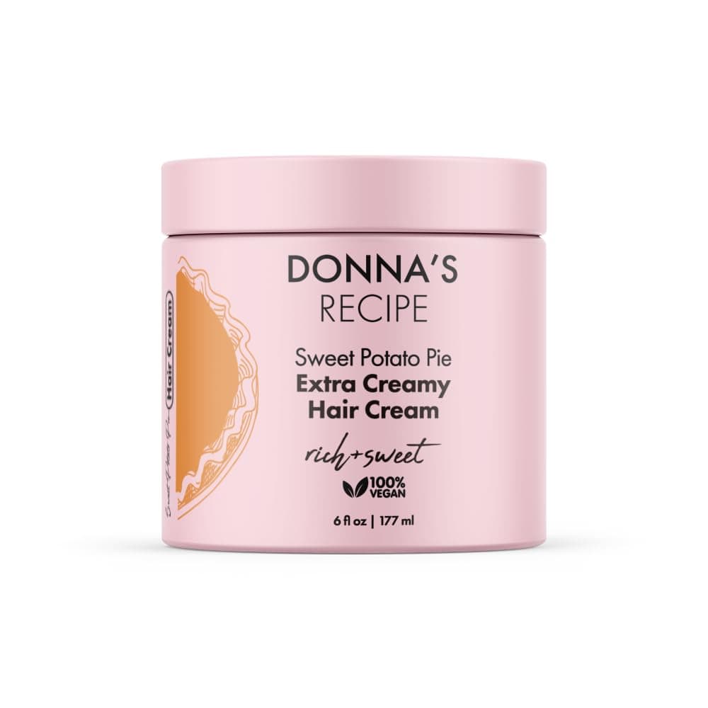 - Donna's Recipe by Tabitha Brown Sweet Potato Pie Hair Cream Extra-Creamy | Lightweight, Non-Greasy Curl Definition, Moisture-Rich, Hydrating with Vanilla & Cinnamon (6 oz)