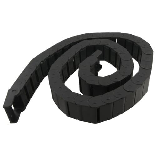15mm x 30mm Black Plastic Semi Closed Drag Chain Cable Carrier 1M