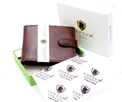 TOPSUM LONDON Men's Leather Paged Wallet-Multi Card I.D Notecase Wallet #4014