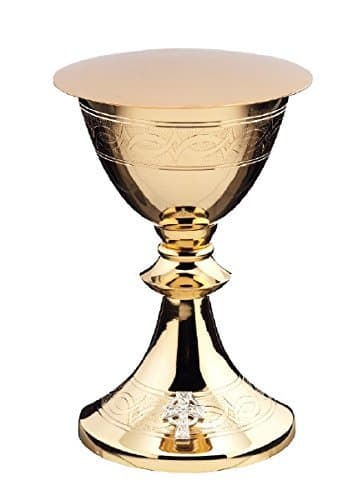 Chalice w. paten, gilt, height 20 cm