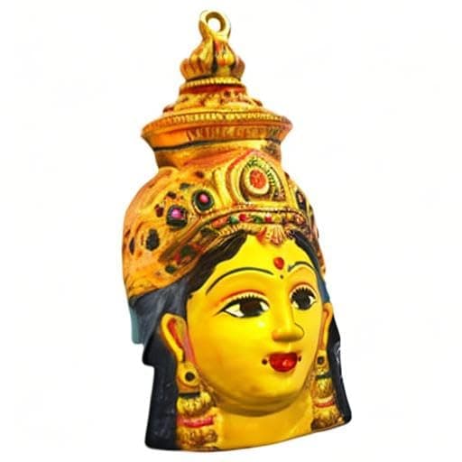 Generic Aluminum Varalakshmi Gowri Face 5 inch Size (Yellow) (Aluminium)