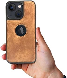A rtistque Premium Pu Leather Back Cover Case for iPhone 15 Plus | Drop Protection | Smooth Grip | Raised Camera Edges - Brown