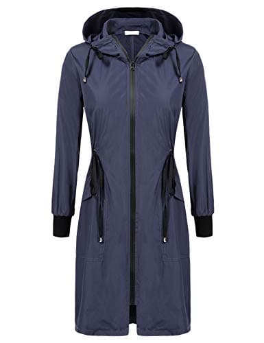 Women Rain Jacket Waterproof Long Rain Coats Hooded Windbreaker Lightweight Raincoats Travel Hooded Trench Coats S-3XL