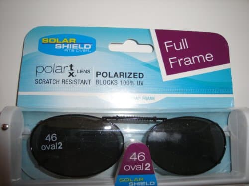Solar Shield 46 Oval 2 Full frame Gray Polarized Lens Clip on Sunglasses