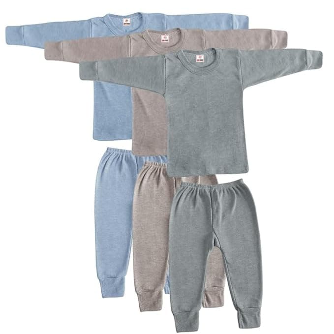 AADI ZINESVAR Kids Thermal Top and Pyjama Set, Full Sleeves Kids Inner Wear Set, Kids Winter Wear Set, Kids Body Warmer Set (Pack of 3)