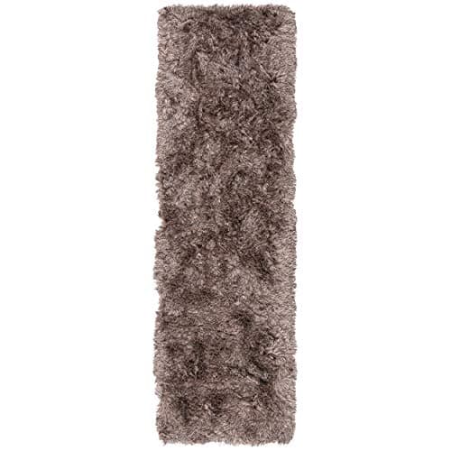 SAFAVIEH Paris Shag Collection Runner Rug - 2'3" x 10', Sable Brown, Handmade, Soft Flowing Pile, Ideal for Hallway, Foyer, Walk-in Closet, Bedroom (SG511-9292)